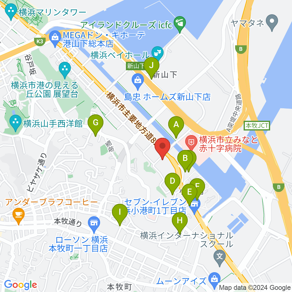 横浜市中スポーツセンター周辺の駐車場・コインパーキング一覧地図