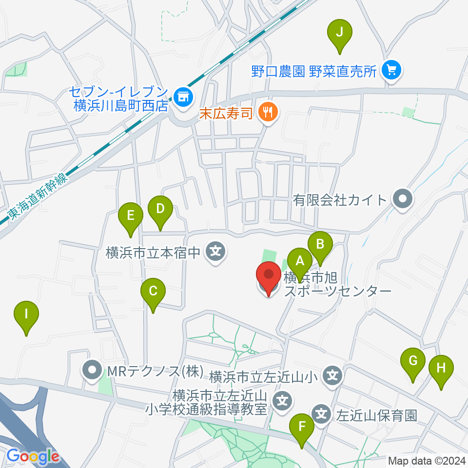 横浜市旭スポーツセンター周辺の駐車場・コインパーキング一覧地図