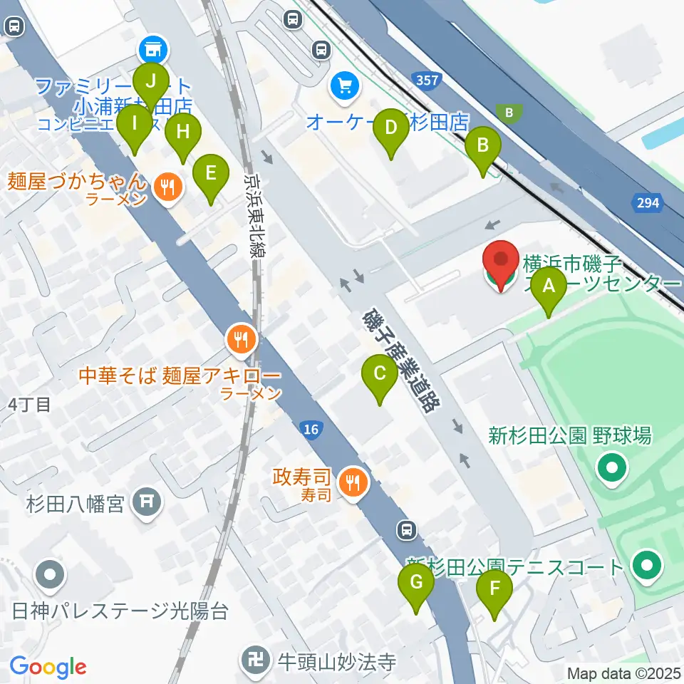 横浜市磯子スポーツセンター周辺の駐車場・コインパーキング一覧地図