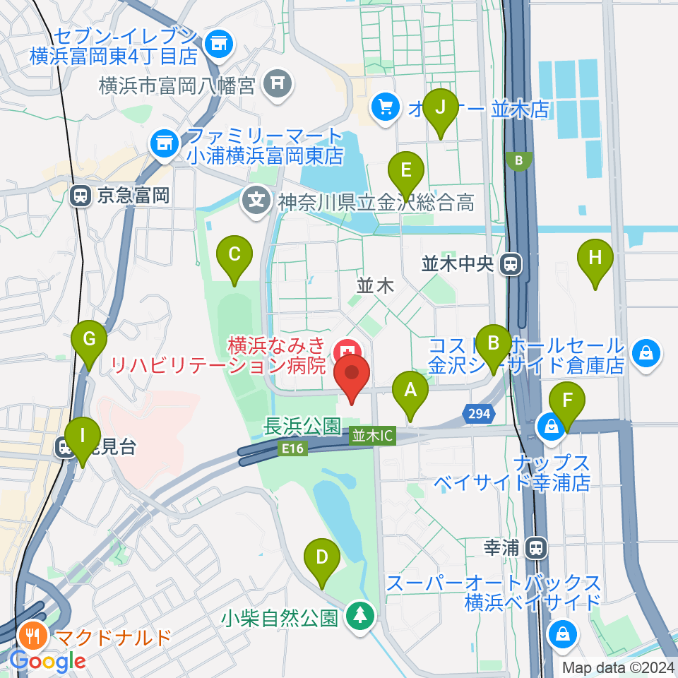 横浜市金沢スポーツセンター周辺の駐車場・コインパーキング一覧地図