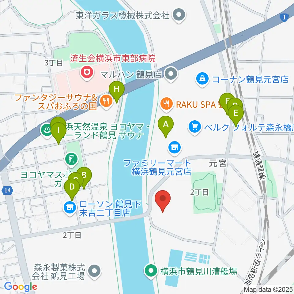 横浜市鶴見スポーツセンター周辺の駐車場・コインパーキング一覧地図