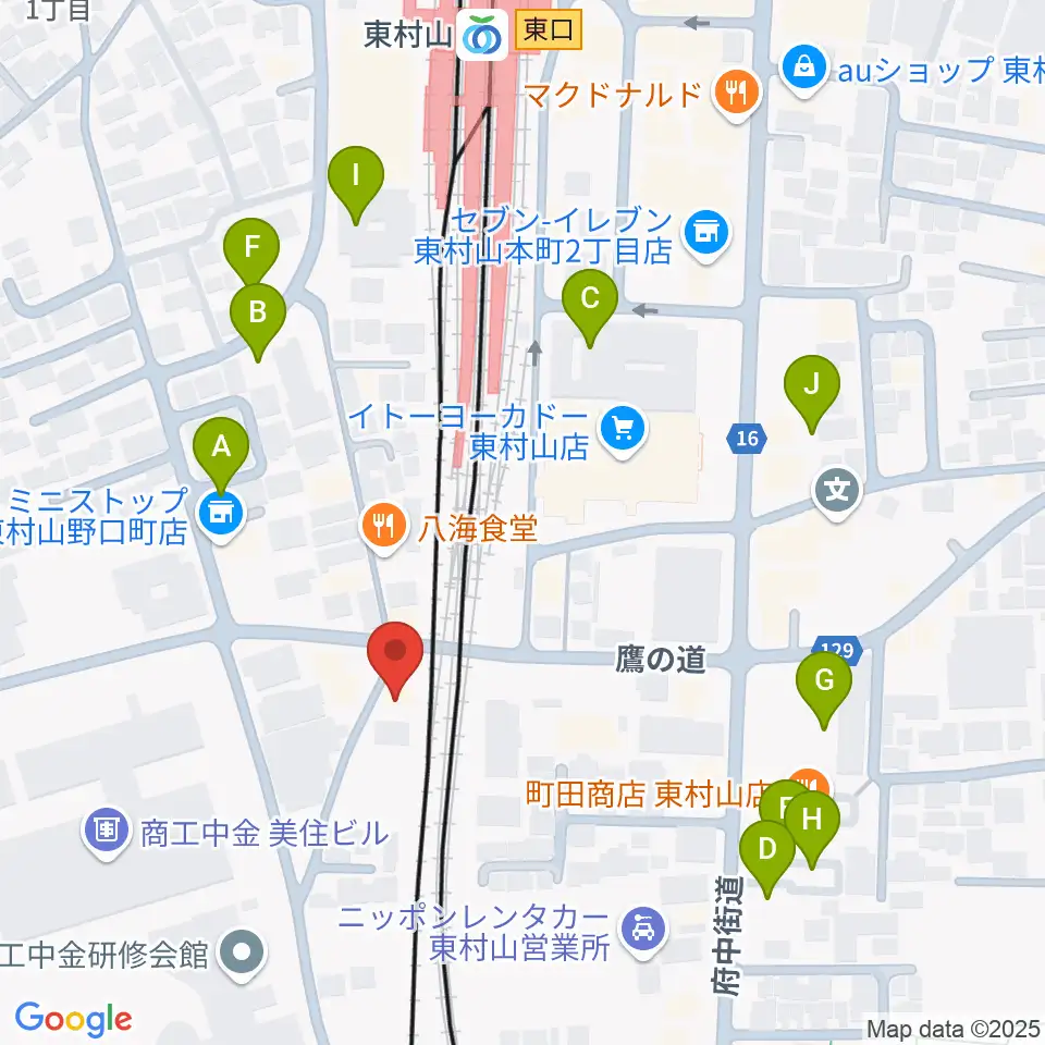 サウンド・スクエア東村山店周辺の駐車場・コインパーキング一覧地図
