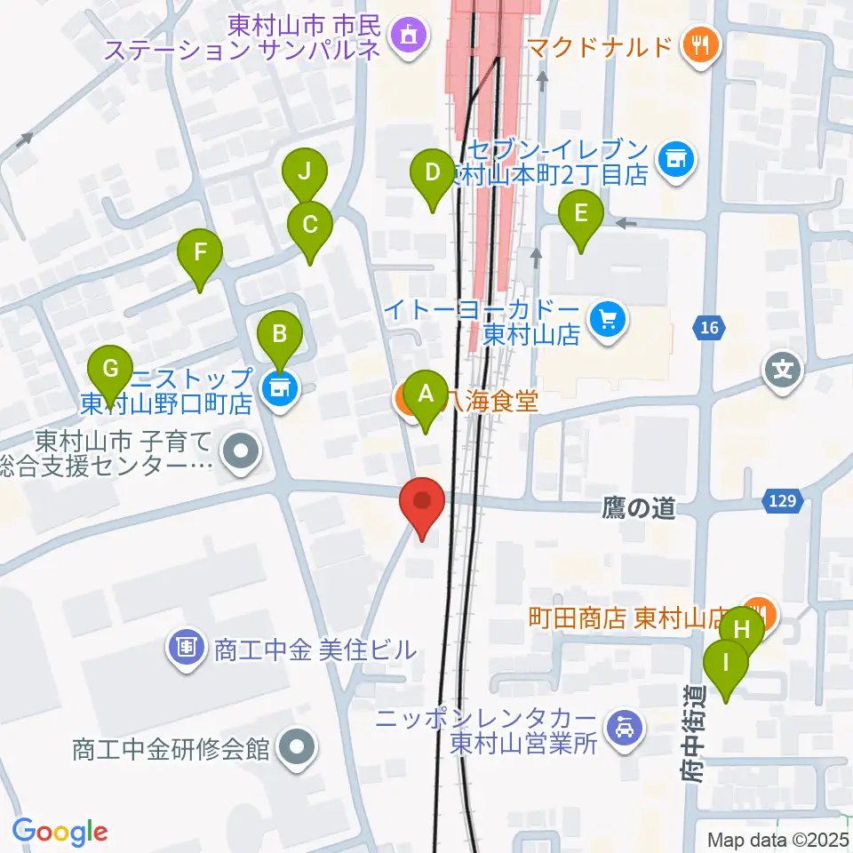 サウンド・スクエア東村山店周辺の駐車場・コインパーキング一覧地図