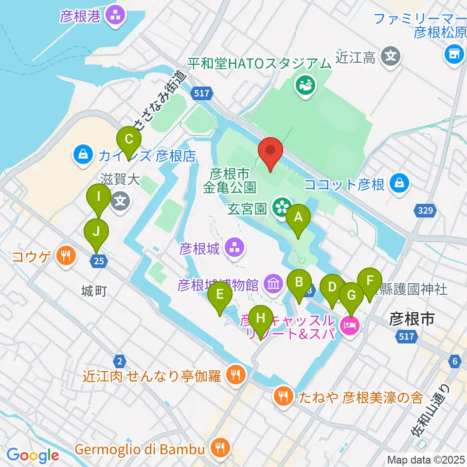レイラックフィールド彦根周辺の駐車場・コインパーキング一覧地図
