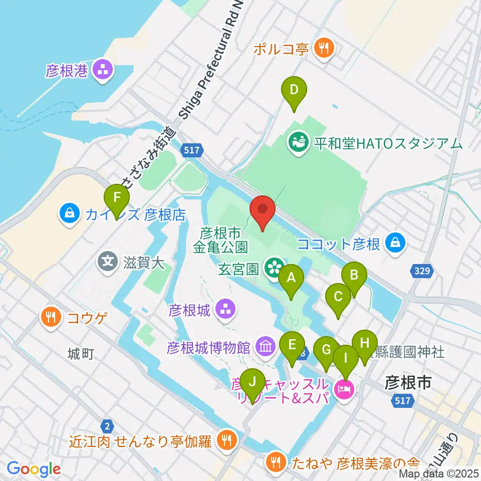 レイラックフィールド彦根周辺の駐車場・コインパーキング一覧地図