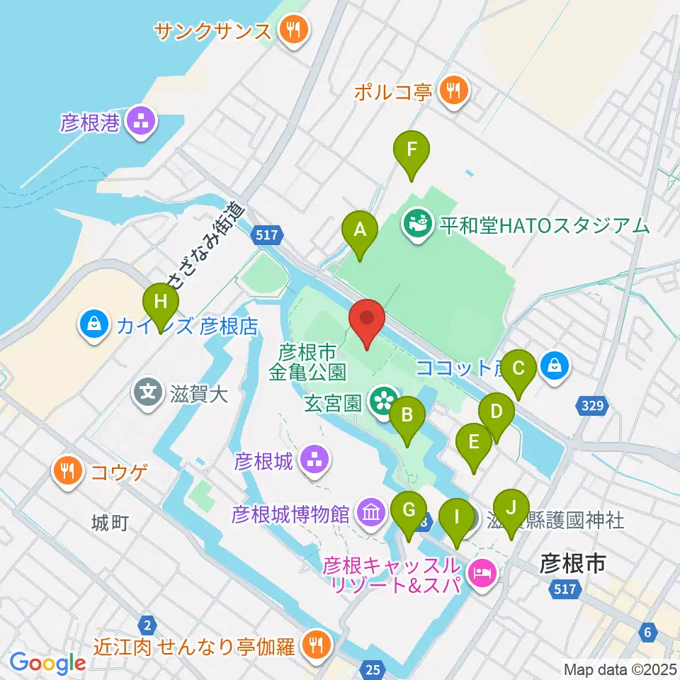 レイラックフィールド彦根周辺の駐車場・コインパーキング一覧地図