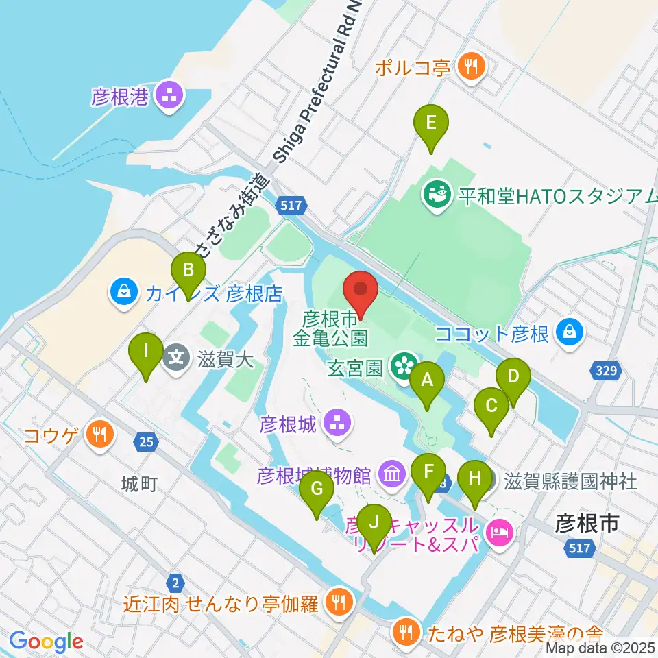 金亀公園多目的グラウンド周辺の駐車場・コインパーキング一覧地図
