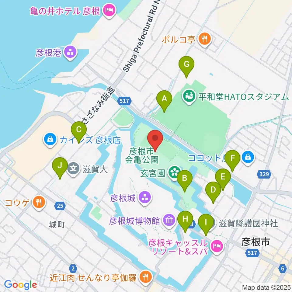 金亀公園多目的グラウンド周辺の駐車場・コインパーキング一覧地図