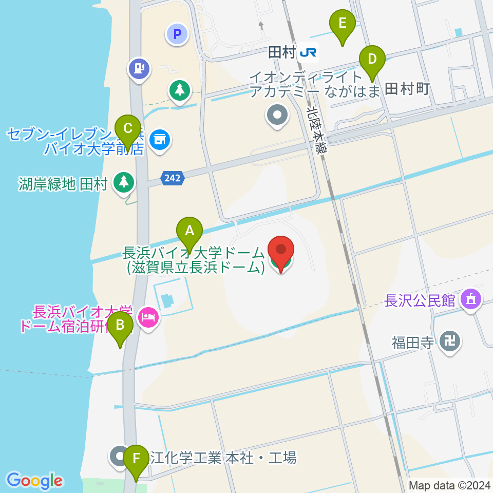 長浜バイオ大学ドーム周辺の駐車場・コインパーキング一覧地図