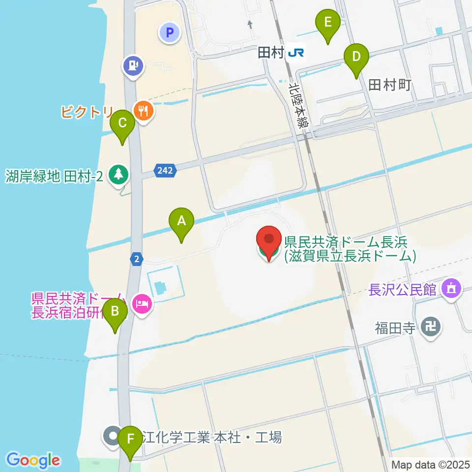 長浜バイオ大学ドーム周辺の駐車場・コインパーキング一覧地図