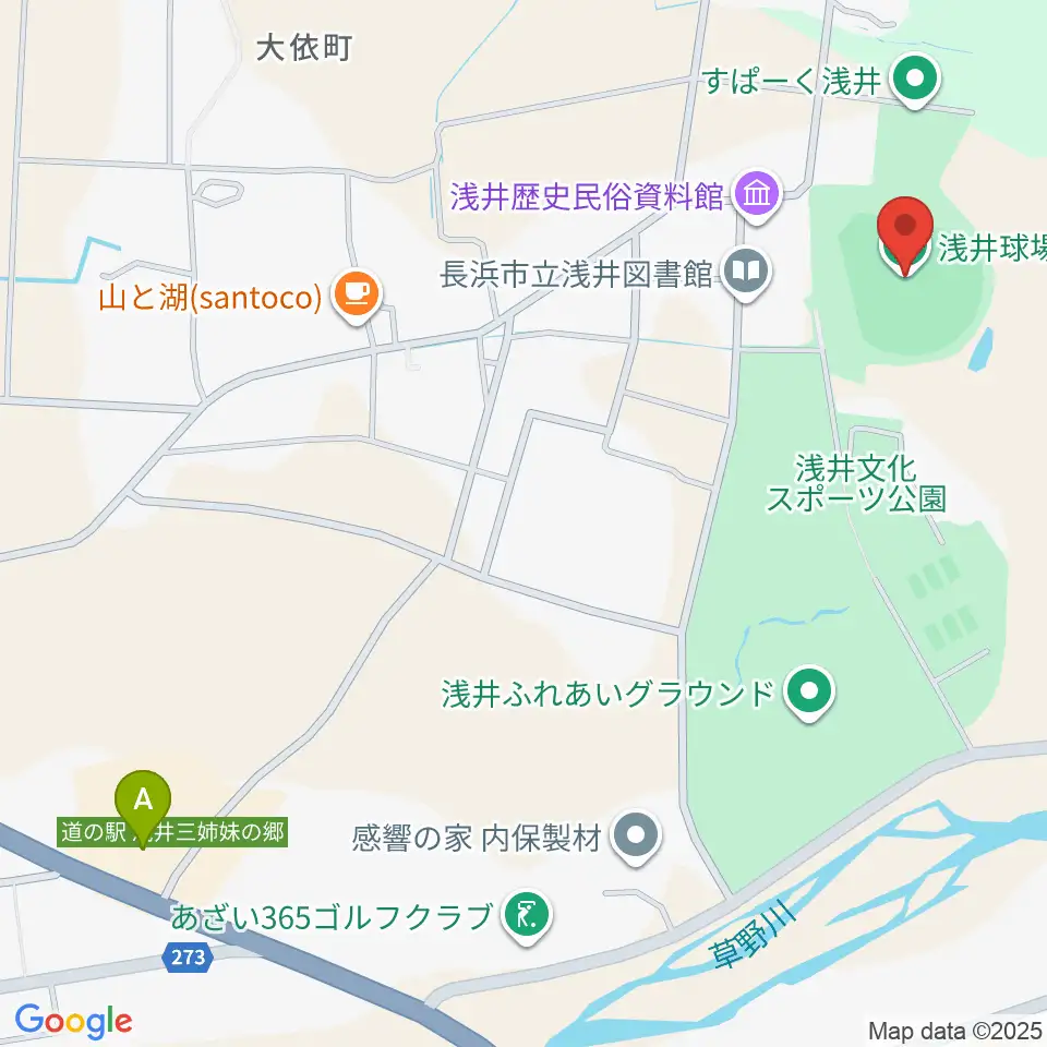 浅井球場周辺の駐車場・コインパーキング一覧地図