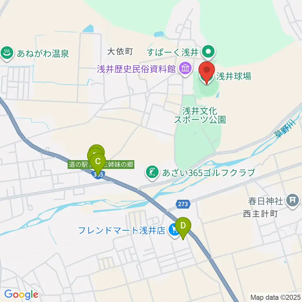 浅井球場周辺の駐車場・コインパーキング一覧地図