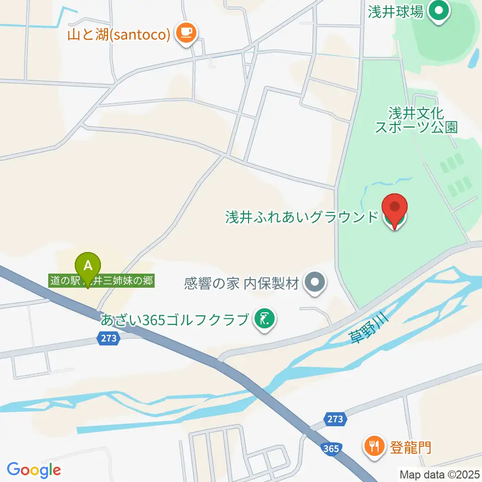 浅井ふれあいグラウンド周辺の駐車場・コインパーキング一覧地図