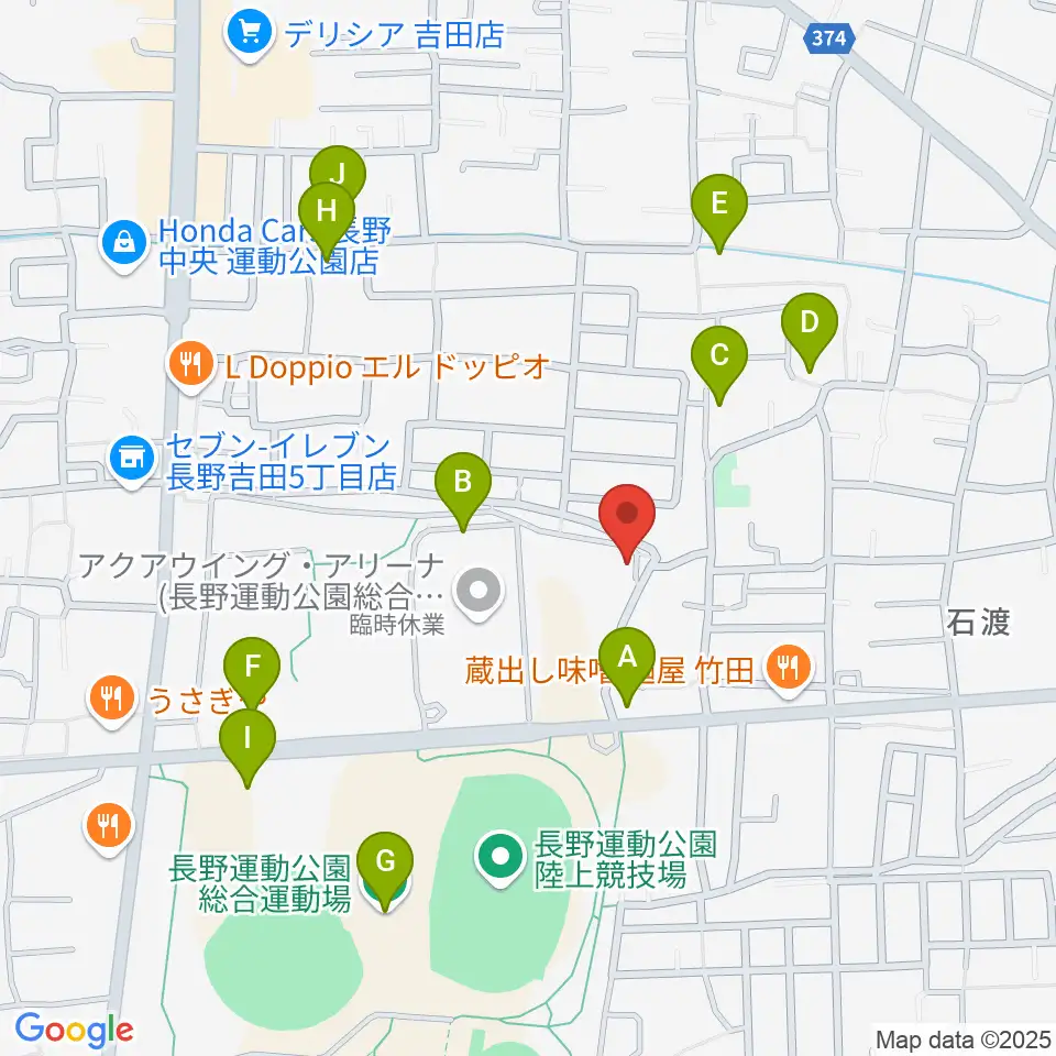 長野運動公園運動広場周辺の駐車場・コインパーキング一覧地図