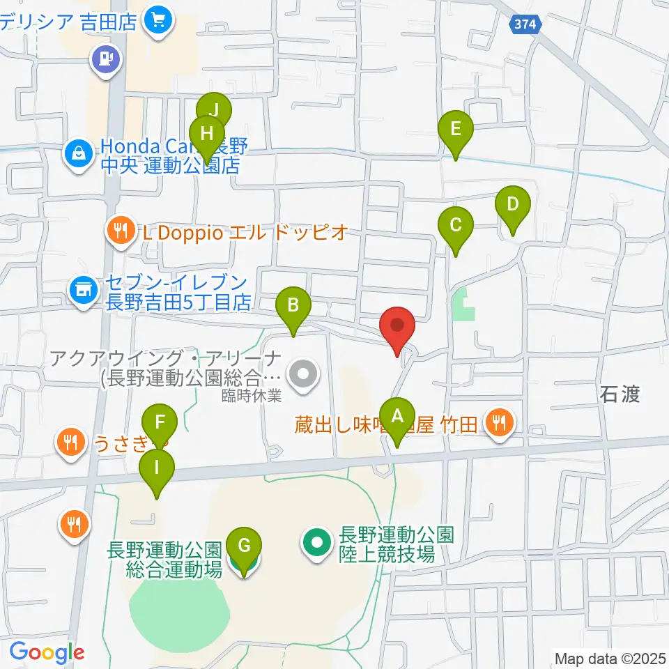 長野運動公園運動広場周辺の駐車場・コインパーキング一覧地図