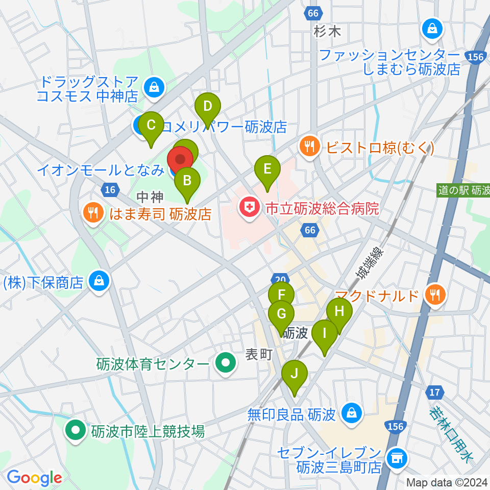 イオンシネマとなみ周辺の駐車場・コインパーキング一覧地図