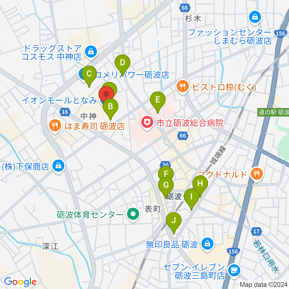 イオンシネマとなみ周辺の駐車場・コインパーキング一覧地図