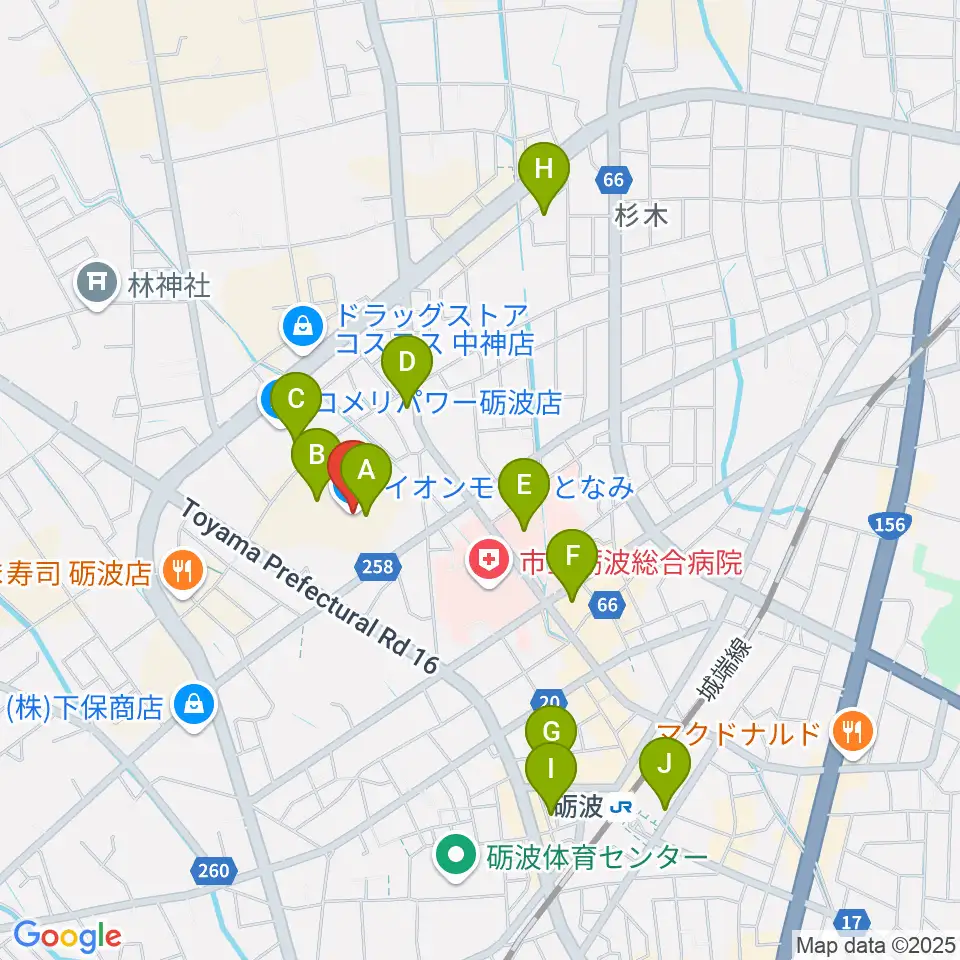イオンシネマとなみ周辺の駐車場・コインパーキング一覧地図