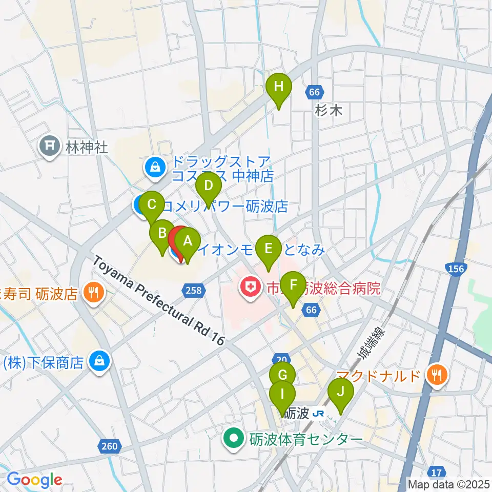イオンシネマとなみ周辺の駐車場・コインパーキング一覧地図