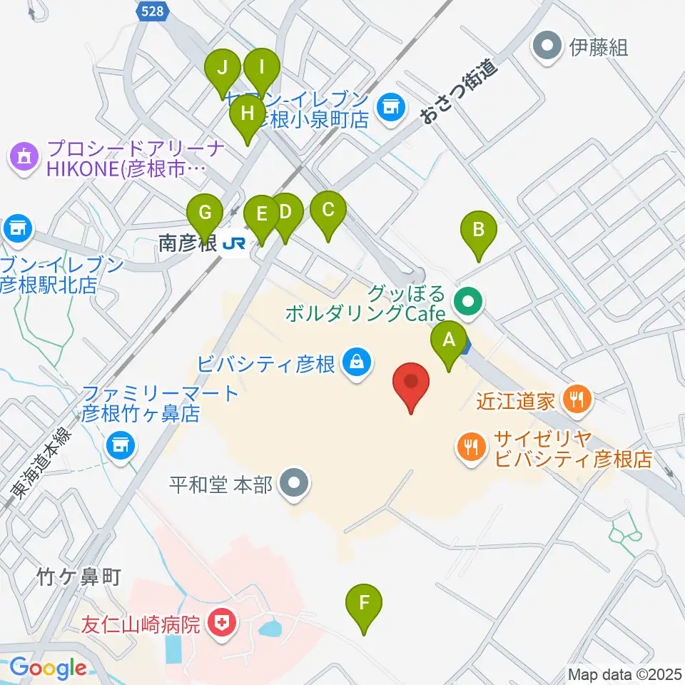 彦根ビバシティシネマ周辺の駐車場・コインパーキング一覧地図