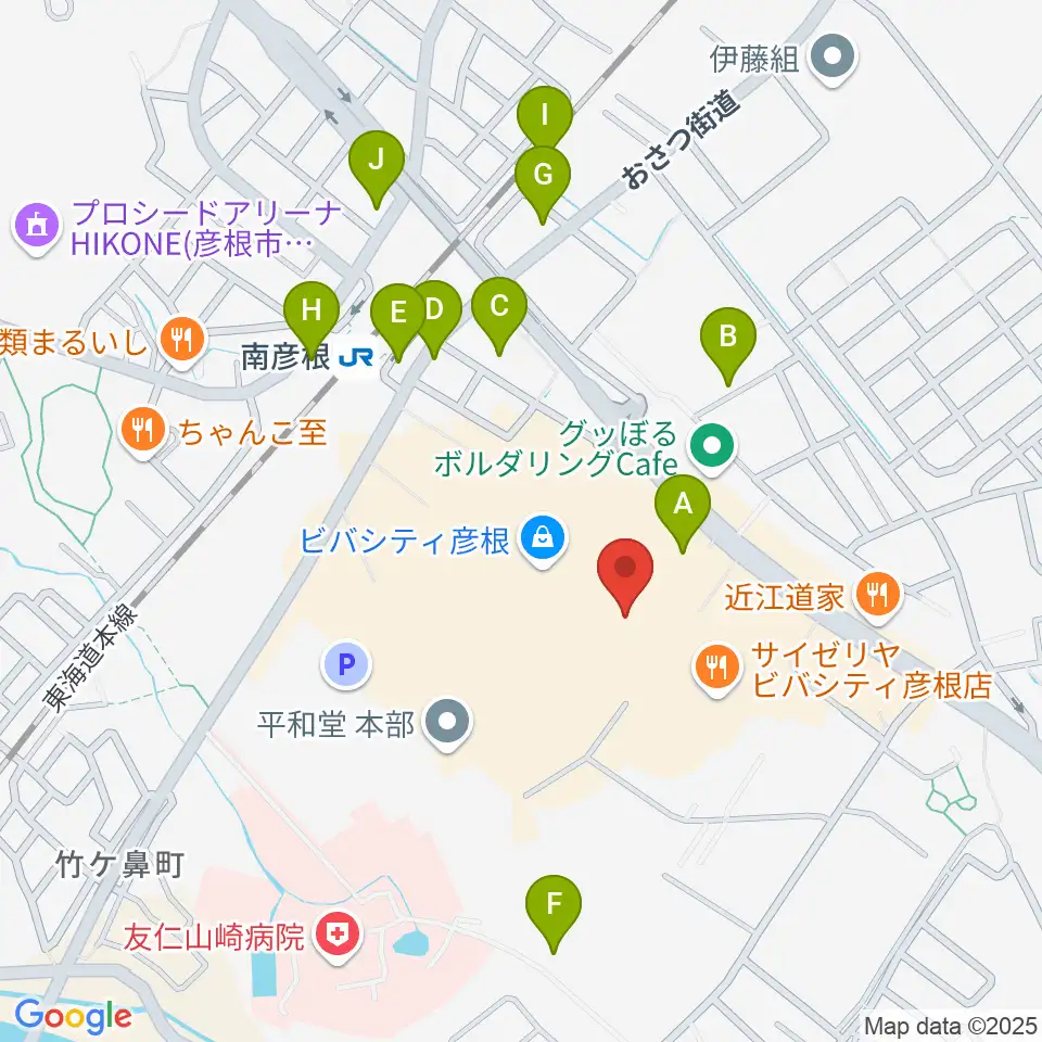 彦根ビバシティシネマ周辺の駐車場・コインパーキング一覧地図