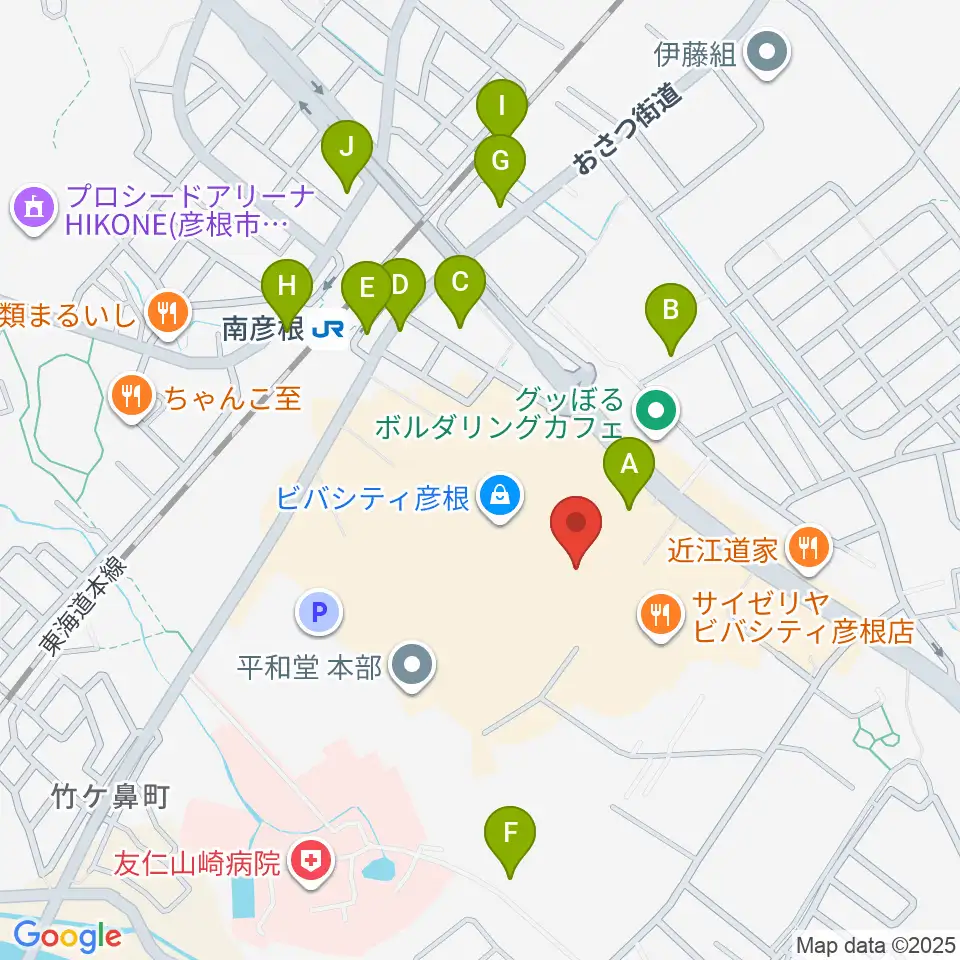 彦根ビバシティシネマ周辺の駐車場・コインパーキング一覧地図