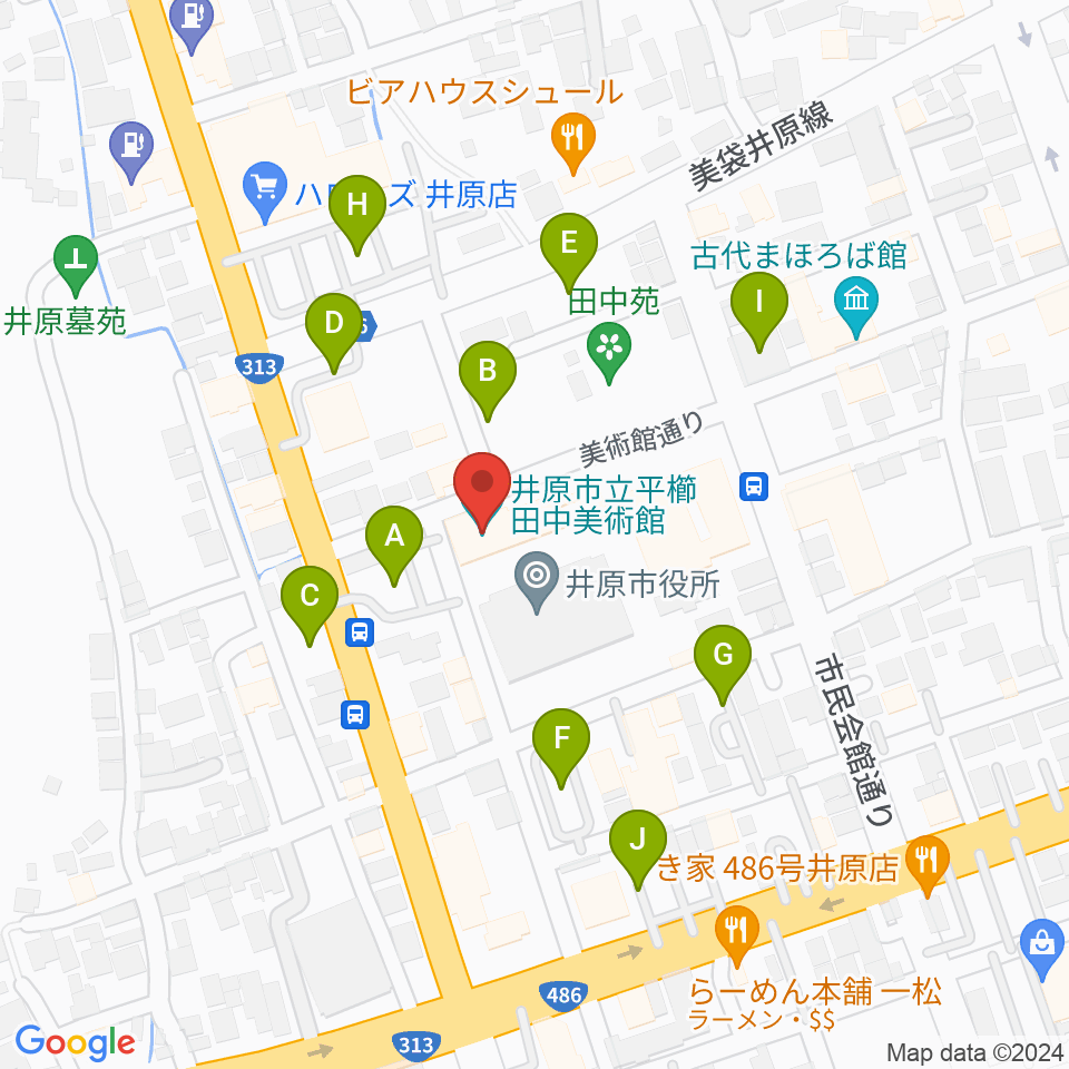 井原市立平櫛田中美術館周辺の駐車場・コインパーキング一覧地図