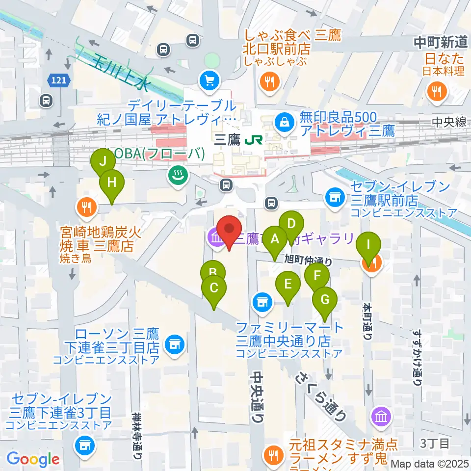 三鷹市美術ギャラリー周辺の駐車場・コインパーキング一覧地図