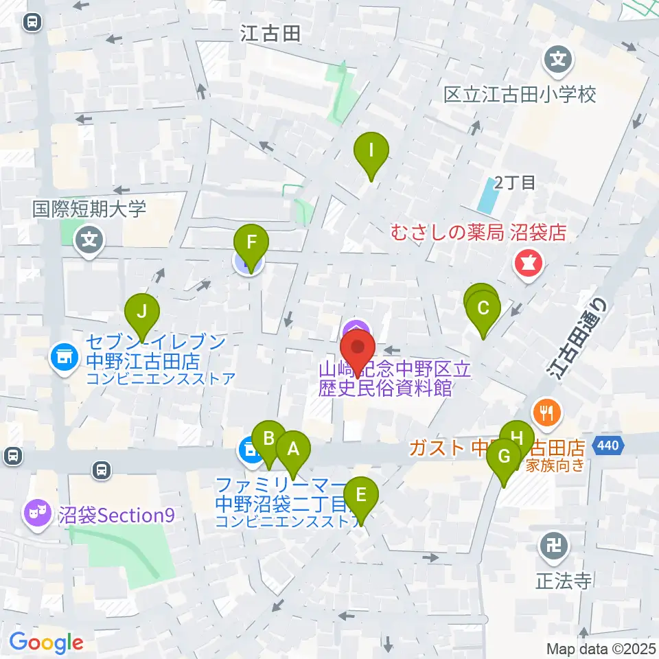 中野区立歴史民俗資料館周辺の駐車場・コインパーキング一覧地図