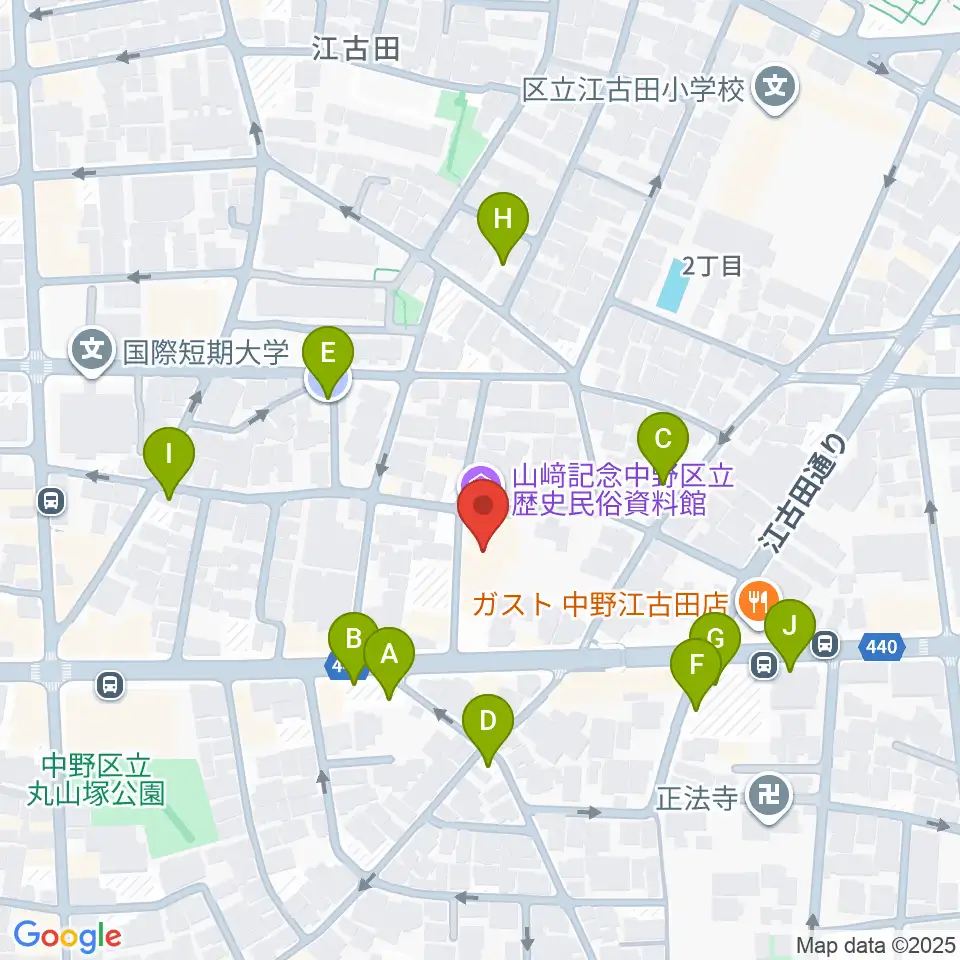中野区立歴史民俗資料館周辺の駐車場・コインパーキング一覧地図