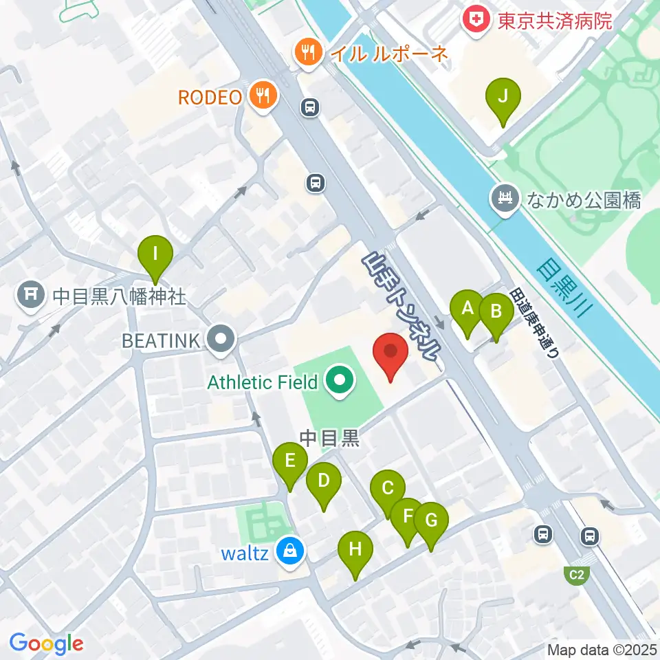 めぐろ歴史資料館周辺の駐車場・コインパーキング一覧地図
