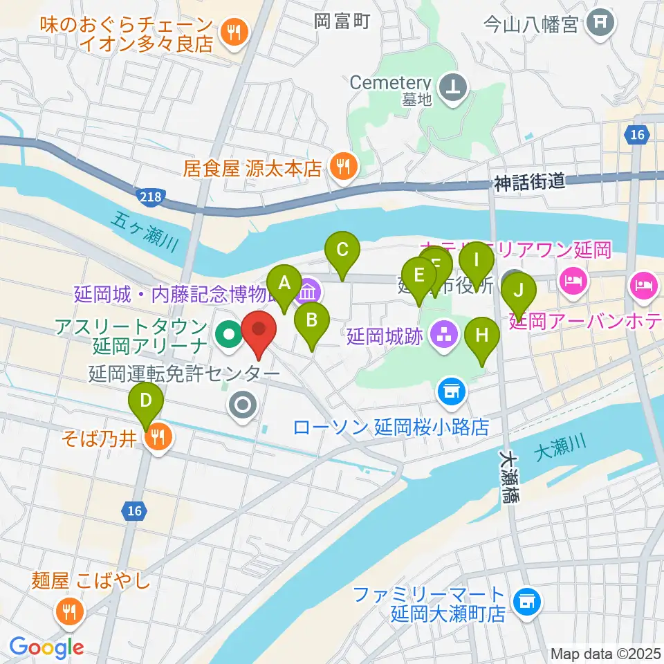 アスリートタウン延岡アリーナ周辺の駐車場・コインパーキング一覧地図