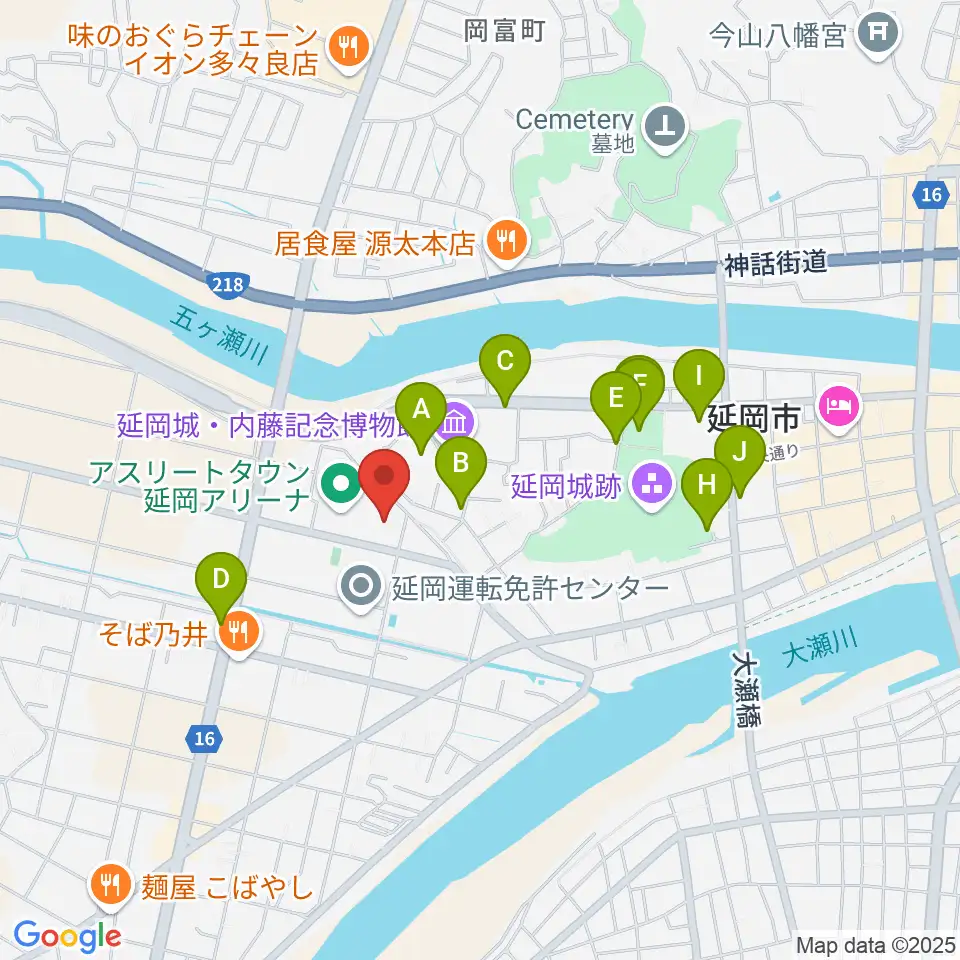 アスリートタウン延岡アリーナ周辺の駐車場・コインパーキング一覧地図