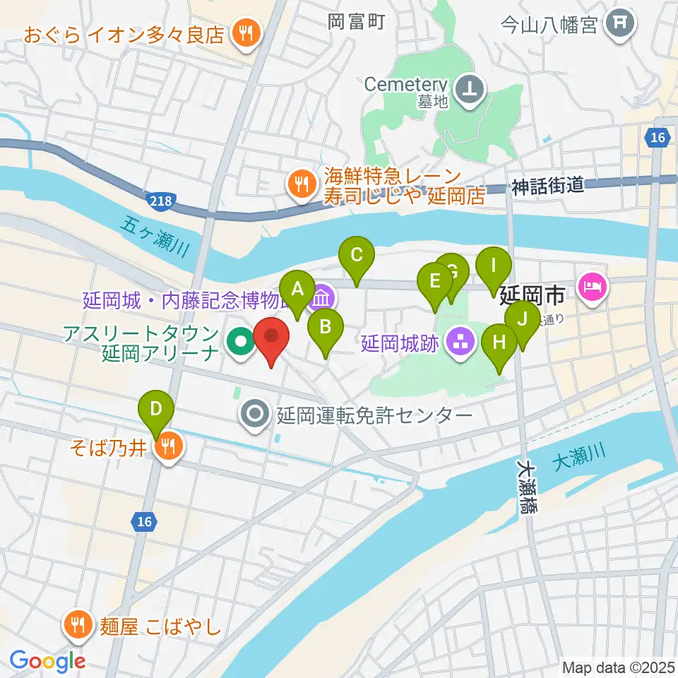 アスリートタウン延岡アリーナ周辺の駐車場・コインパーキング一覧地図