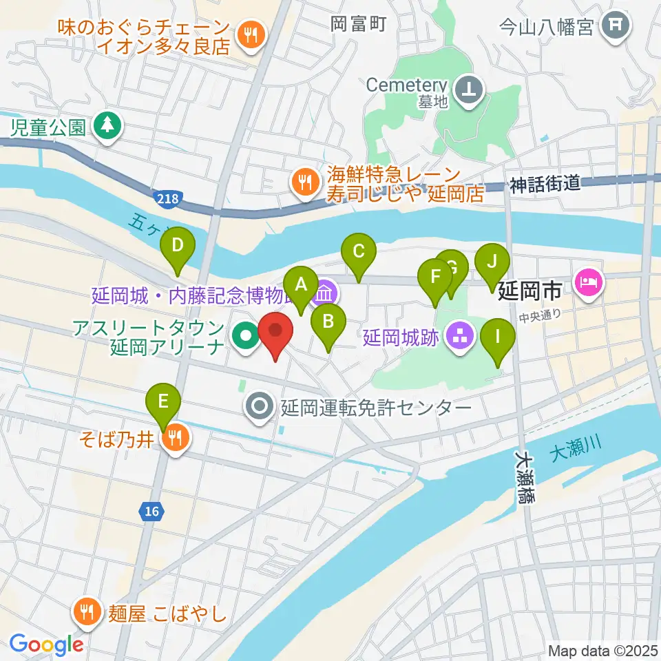 アスリートタウン延岡アリーナ周辺の駐車場・コインパーキング一覧地図