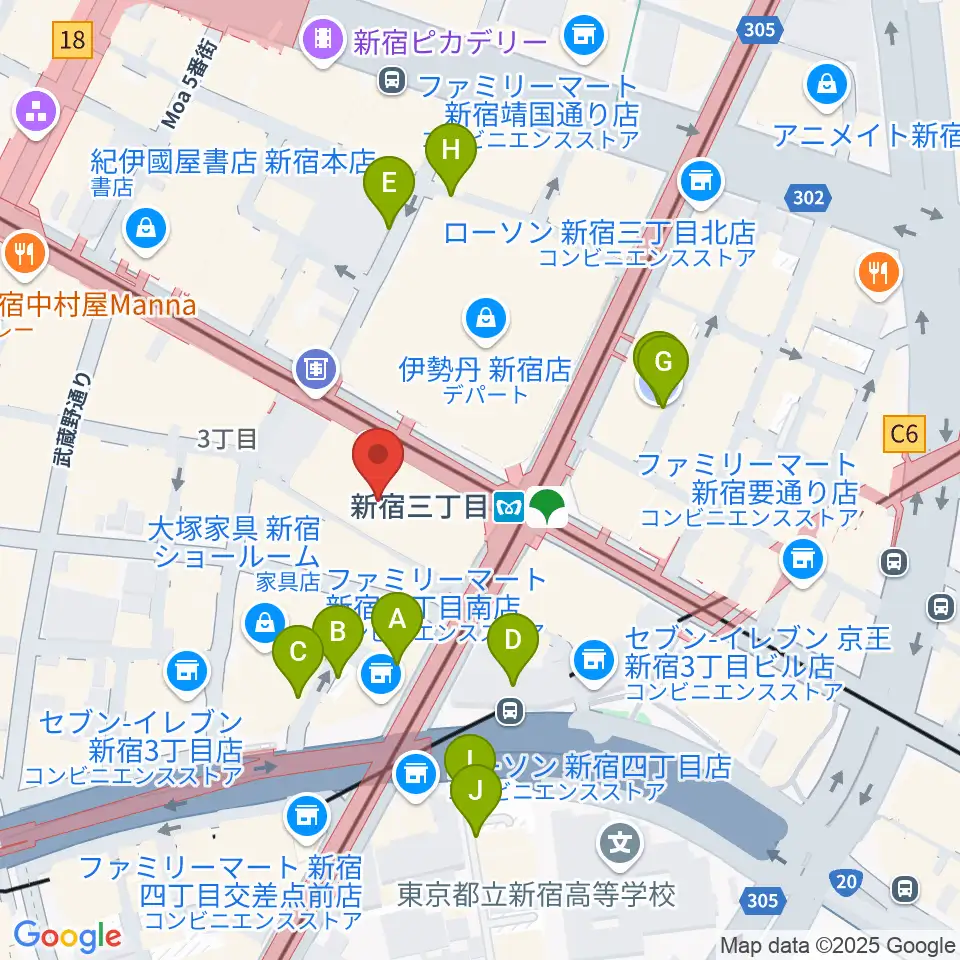 シアターマーキュリー新宿周辺の駐車場・コインパーキング一覧地図