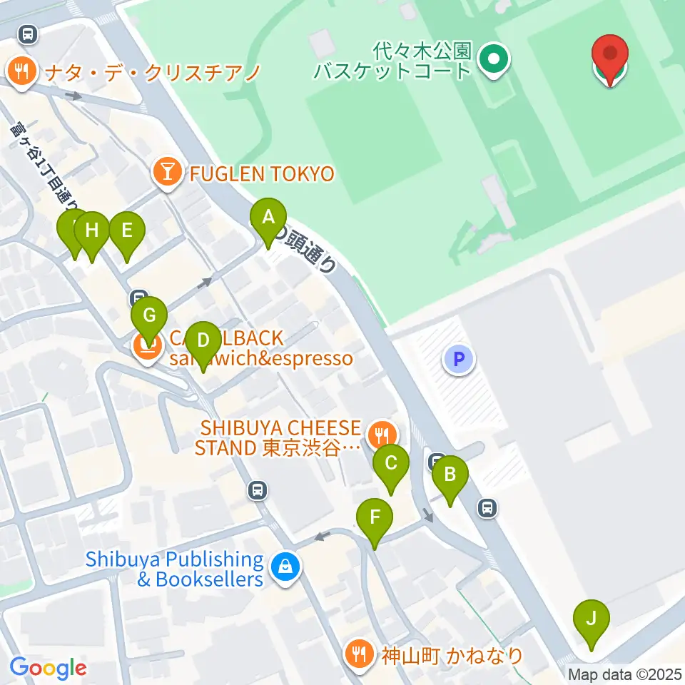 代々木公園球技場周辺の駐車場・コインパーキング一覧地図