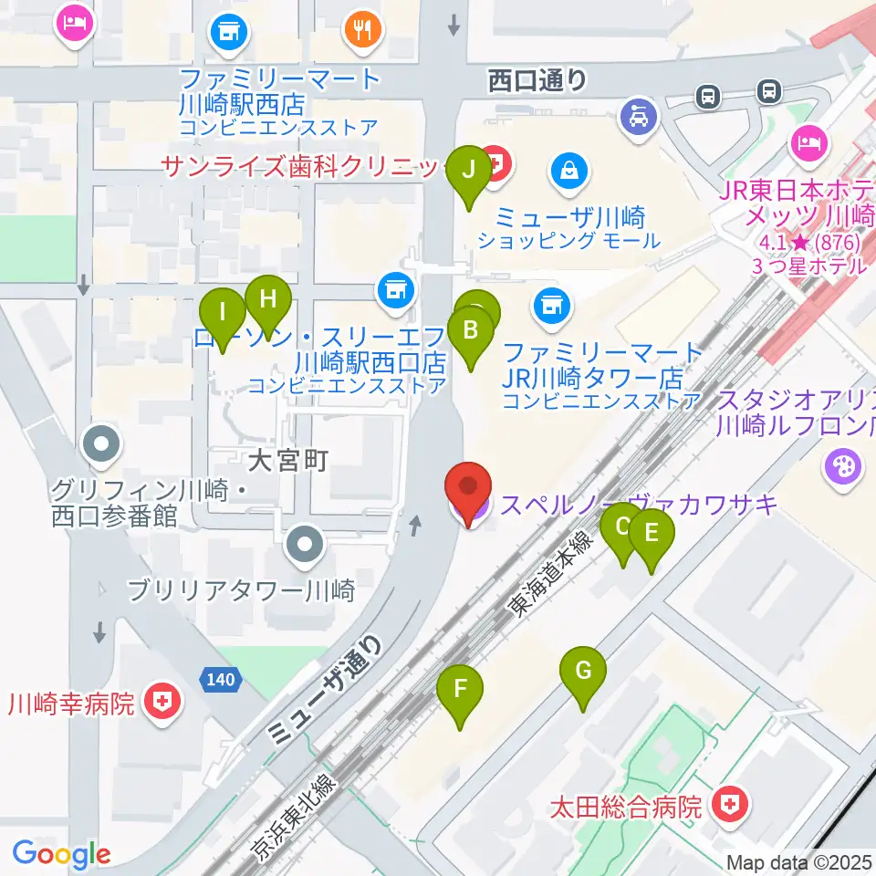 SUPERNOVA KAWASAKI周辺の駐車場・コインパーキング一覧地図