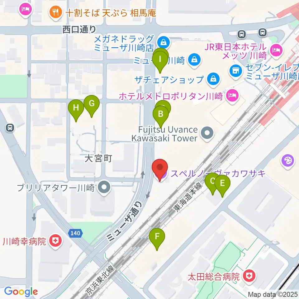 SUPERNOVA KAWASAKI周辺の駐車場・コインパーキング一覧地図