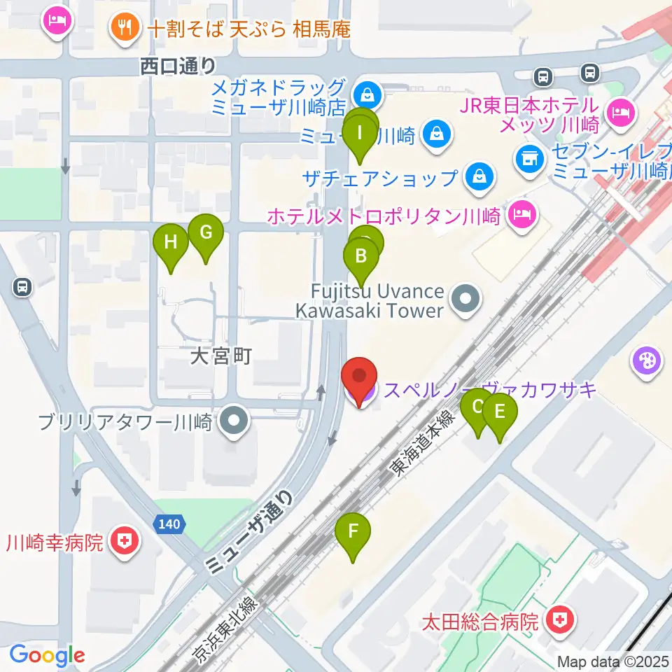 SUPERNOVA KAWASAKI周辺の駐車場・コインパーキング一覧地図