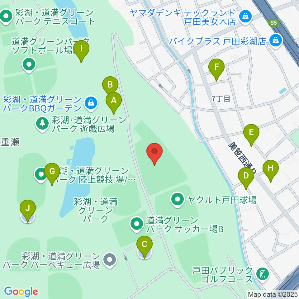 ヤクルト戸田グラウンド周辺の駐車場・コインパーキング一覧地図