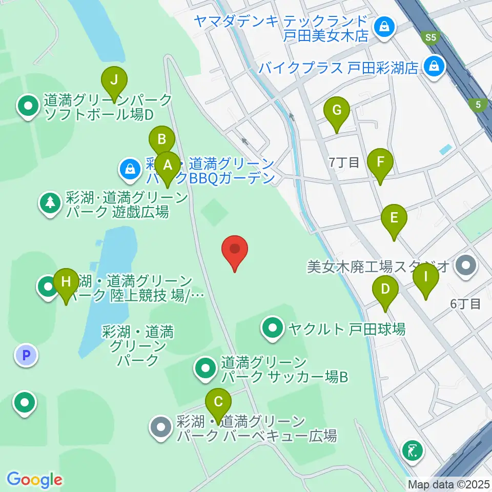 ヤクルト戸田グラウンド周辺の駐車場・コインパーキング一覧地図
