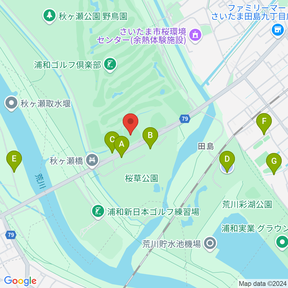 秋ヶ瀬公園野球場周辺の駐車場・コインパーキング一覧地図