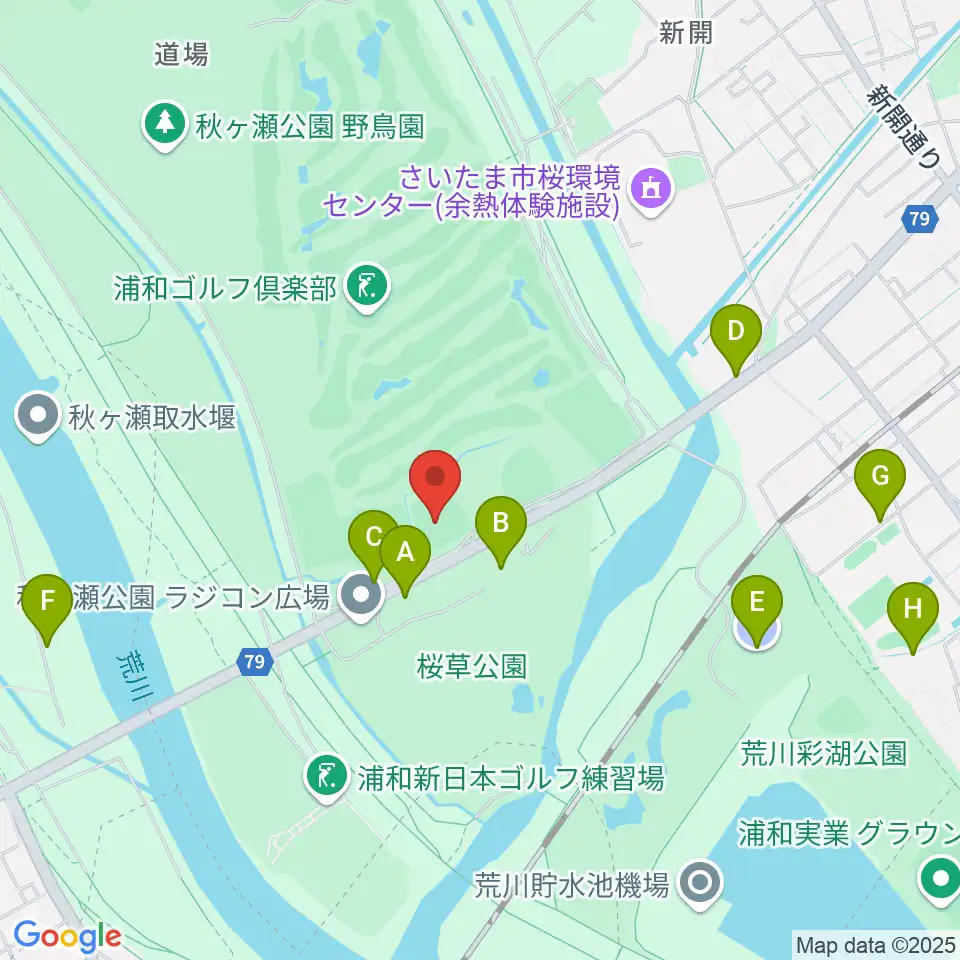 秋ヶ瀬公園野球場周辺の駐車場・コインパーキング一覧地図