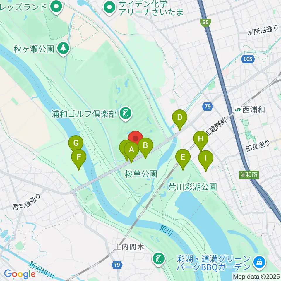 秋ヶ瀬公園野球場周辺の駐車場・コインパーキング一覧地図