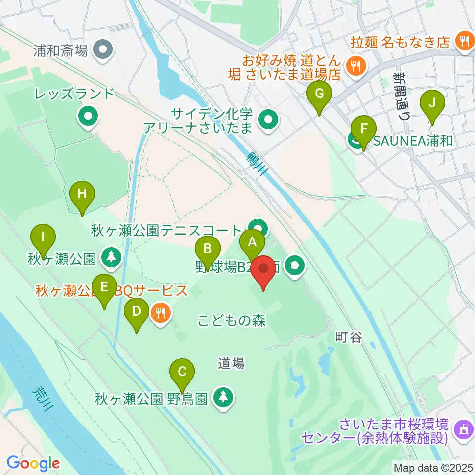 秋ヶ瀬公園サッカー場周辺の駐車場・コインパーキング一覧地図
