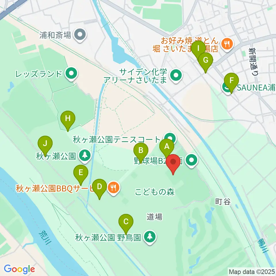 秋ヶ瀬公園サッカー場周辺の駐車場・コインパーキング一覧地図