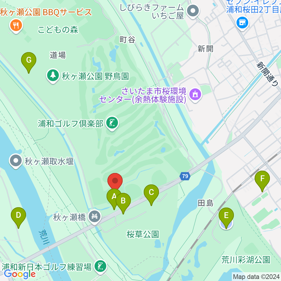 秋ヶ瀬公園ラグビー場周辺の駐車場・コインパーキング一覧地図