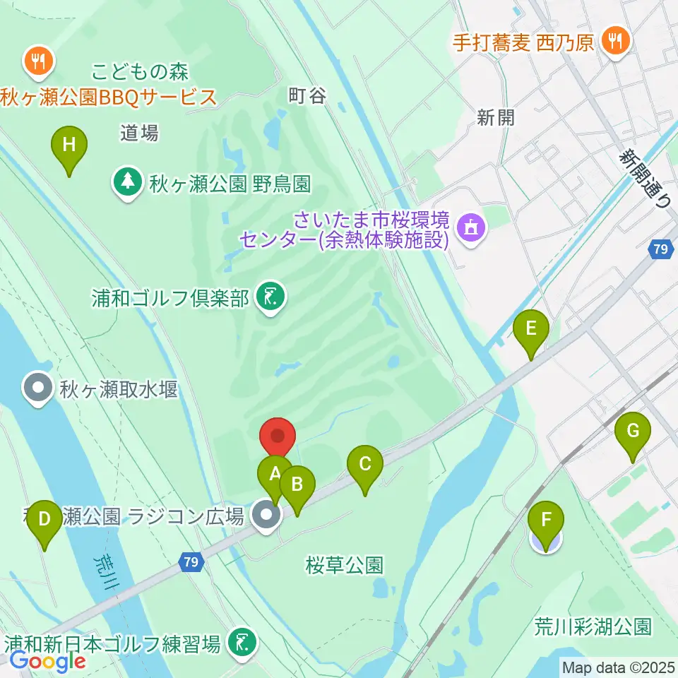 秋ヶ瀬公園ラグビー場周辺の駐車場・コインパーキング一覧地図