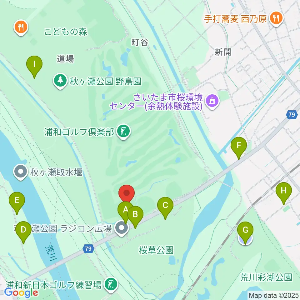 秋ヶ瀬公園ラグビー場周辺の駐車場・コインパーキング一覧地図